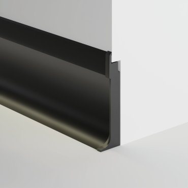 Klus Olis-k - Sockelleistenprofil aus Aluminium - 2,41 x 9 cm - schwarz