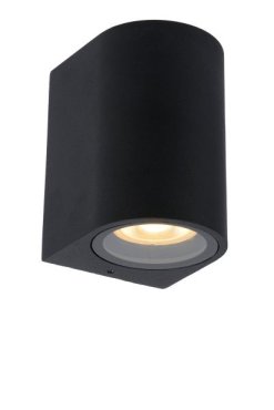 Lucide Zaro Round - Außenwandleuchte - 7,8 x 6,8 x 10 cm - IP44 - schwarz