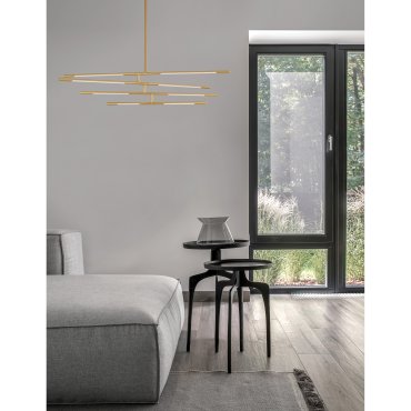 Nova Luce Raccio - Pendelleuchte - 84 x 80 x 81 cm - 40W dimmbare LED inkl - Goldmessing