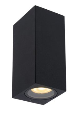 Lucide Zaro - Außenwandleuchte - 7,8 x 6,8 x 16 cm - IP44 - schwarz