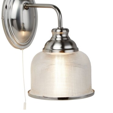 Searchlight Bistro II - Wandleuchte mit Zugschalter - 15 x 25 cm - satiniert silber