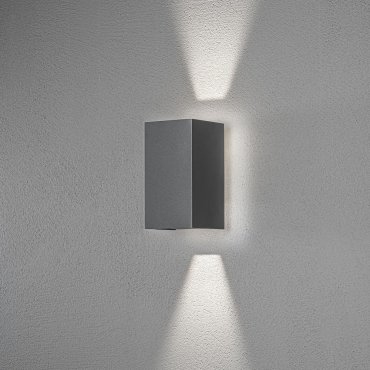 Konstsmide Cremona High Power - Außenwandleuchte mit 2 einstellbaren Lichtstrahlen - 9,5 x 11,5 x 17 cm - 9W LED inklusive - IP54 - anthrazit
