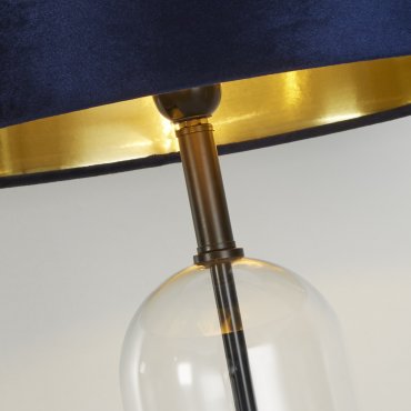 Searchlight Oxford - Tischleuchte - Ø 40 x 51 cm - schwarz, gold und navy blau