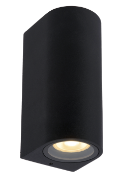 Lucide Zaro Round - Außenwandleuchte - 7,8 x 6,8 x 16 cm - IP44 - schwarz