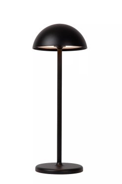 Lucide Joy - wiederaufladbare Tischleuchte - Ø 12 x 32 cm - 1.5W dimmbare LED inkl - IP54 - schwarz