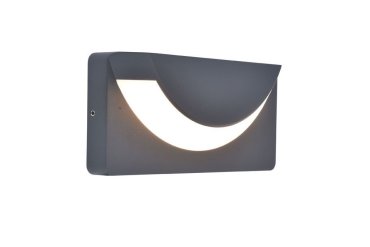 Lutec Lups - Außenwandleuchte - 23,1 x 10,1 x 4,8 cm - 14W LED inkl - IP54 - dunkelgrau