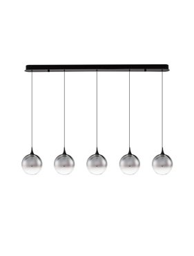 Nova Luce Orenda - Hängelampe - 120 x 180 x 16 cm - 20W dimmbare LED inkl. - Mattschwarz und Rauchglas
