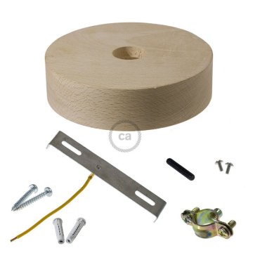 Creative Cables - Deckenrosette aus Holz - Ø 12 x 3,2 cm - braun
