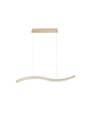 Nova Luce Aurelia - hängeleuchte - 100 x 7,6 x 150 cm - 43W dimmbare LED inkl. - gold