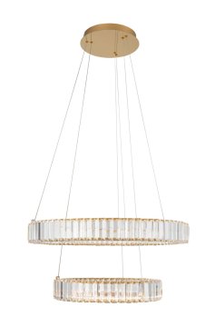 Nova Luce Aurelia - hängeleuchte - Ø 60 x 150 cm - 46W dimmbare LED inkl. - gold