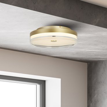 Searchlight Cyprus - Deckenleuchte - Ø 40 x 11 cm - 29W dimmbare LED inkl - gold und transparent