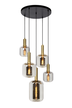Lucide Joanet - Hängeleuchte 5L - Ø 50 x 218 cm - fumé