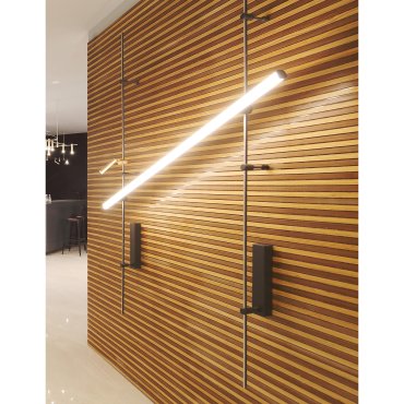 Nova Luce Rub - magnetisches Wandaccessoire - 150 x 10 cm - 38W LED inkl. - sand schwarz