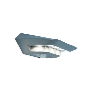 Lutec Ghost Solar - Außenwandleuchte mit Solarsensor - 24 x 13 x 6 cm - 2,4W LED inkl. - IP44 - silbergrau