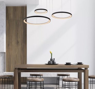 Lucide Vidal - Hängeleuchte - Ø 78 x 200 cm - 120W LED inkl - schwarz