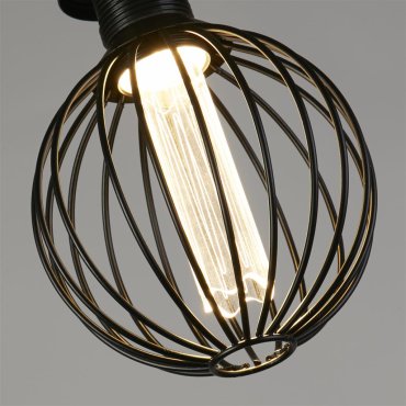 Searchlight Wire Mesh LED-Lampe - Ø 14 x 18 cm - E27 - 4,5W dimmbar - 2700K - schwarz
