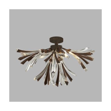 Searchlight Shake - Deckenleuchte - Ø 66 x 41 cm - gebürstetes Schwarzgold
