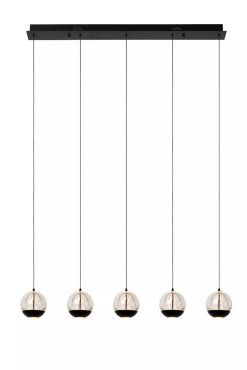 Lucide Sentubal 5L - Hängeleuchte - 84 x 10 x 150 cm - 5 x 5,3W LED inkl. - schwarz