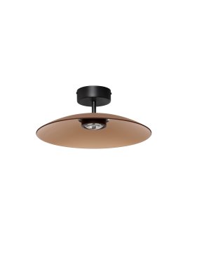 Nova Luce Polifemo - deckenleuchte - Ø 40 x 16 cm - 12W LED inkl. - Mokabraunes Glas und Sand schwarz