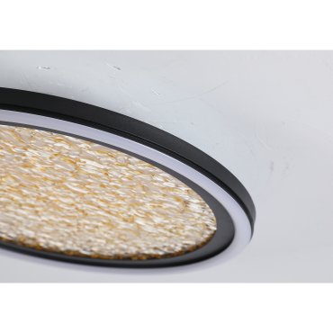 Searchlight Luna - Deckenleuchte - Ø 30 x 6 cm - 20W dimmbare LED inkl - gold und schwarz