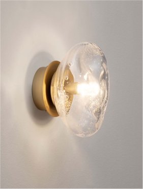 Nova Luce King - Wandleuchte - Ø 17 x 12 cm - Messing Gold und Transparent