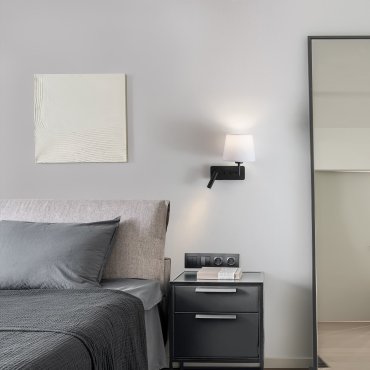 Nova Luce Savona - Wandleuchte mit Schalter - 27,5 x 24 x 32 cm - 3W LED inkl. - weiß und sand schwarz