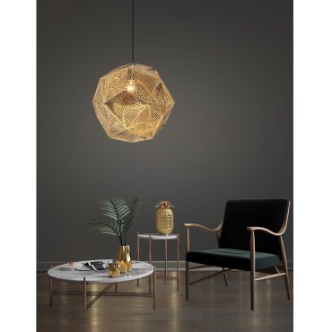 Nova Luce Foggia - Pendelleuchte - Ø 48 x 180 cm - Gold und Schwarz