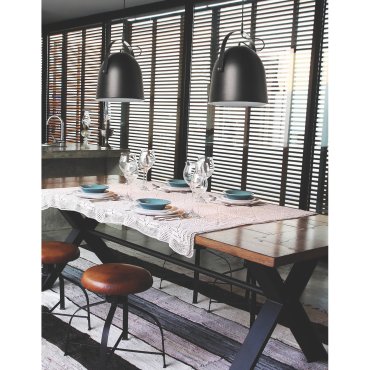 Artdelight Cooper - Pendelleuchte - Ø 35 x 185 cm - schwarz