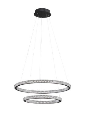 Nova Luce Ginevra - pendelleuchte - Ø 60,5 x 120 cm - 54W dimmbare LED inkl. - sand schwarz
