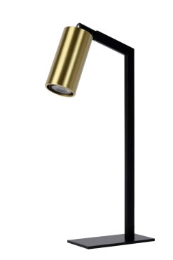 Lucide Sybil - Tischleuchte - 26,5 x 8,5 x 43 cm - schwarz &amp; matt gold/messing