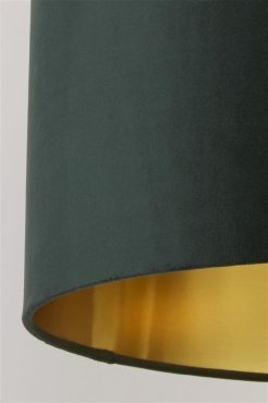 Searchlight Velvet Drum - Lampenschirm - Ø 40 x 24 cm - grün und gold