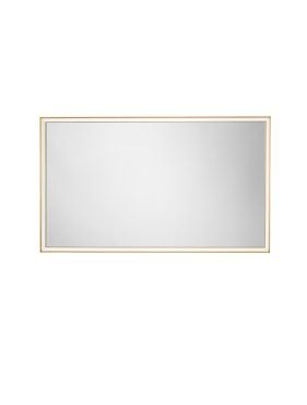 Nova Luce Ambor - Spiegel mit Beleuchtung - 70 x 120 x 5,5 cm - 49W LED inkl. - IP44 - Eloxiertes Gold