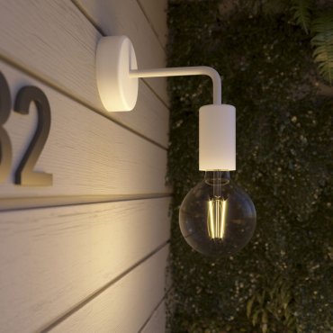 Creative Cables Eiva - Außen- und/oder Badezimmer-Wandleuchte mit Silikonbefestigung - Ø 12,5 x 14 cm - IP65 - weiß