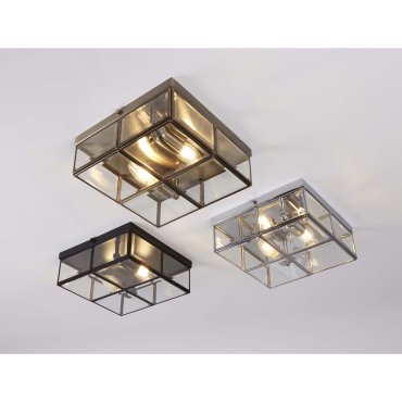 Searchlight Flush - Deckenleuchte - 25 x 25 x 10 cm - mattschwarz