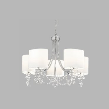 Searchlight Nina - Kronleuchter - Ø 64 x 106 cm - Chrom und Weiß