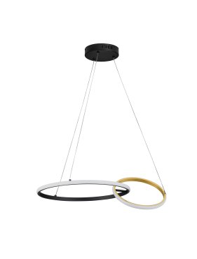 Nova Luce Imar - Hängelampe - Ø 63 x 150 cm - 36W dimmbar LED inkl. - sand schwarz und gold