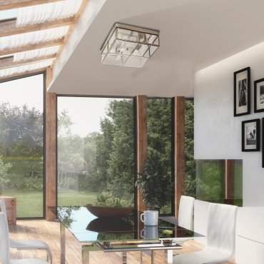 Searchlight Flush - Deckenleuchte - 25 x 25 x 10 cm - Messing antik