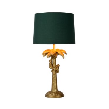 Lucide Extravaganza Coconut - Tischleuchte - Ø 30,5 x 50 cm - matt gold und grün
