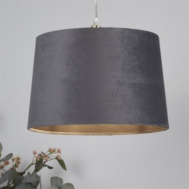 Trommel-Lampenschirm Searchlight - Ø 30 x 20 cm - anthrazit und gebürstetes Gold
