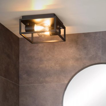Lucide Carlyn - Deckenleuchte - 25 x 25 x 12,6 cm - IP54 - schwarz