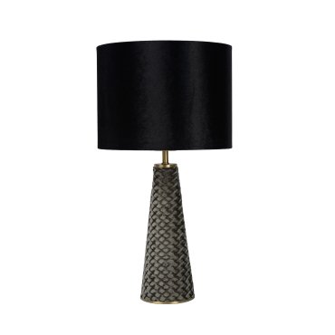 Lucide Extravaganza Velvet - Tischleuchte - Ø 25 x 47 cm - schwarz und grau