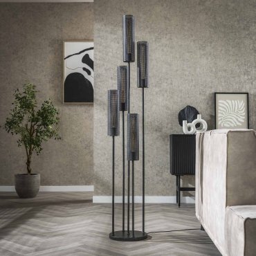 Vico Tube Mesh - Stehleuchte - Ø 32 x 172 cm - schwarz