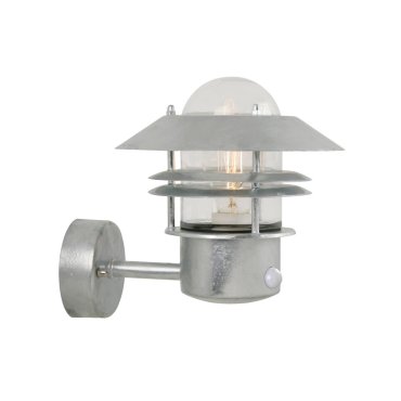 Nordlux Blokhus Sensor - Außenwandleuchte mit Bewegungsmelder - 22 x 23 cm - IP54 - Stahl verzinkt