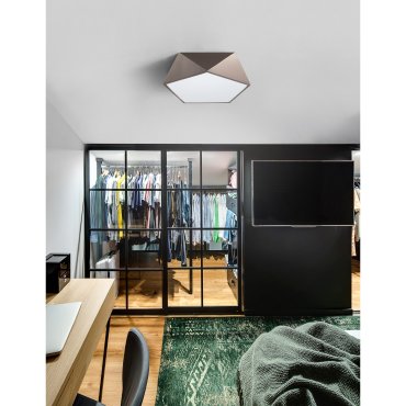 Nova Luce Darius - Deckenleuchte - 40 x 40 x 10 cm - Bronze und Mattweiß