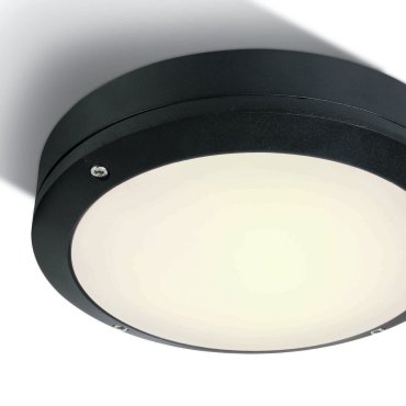 ONE Light Classic Outdoor Range - Außen-Deckenleuchte - Ø 22 x 6,5 cm - 10W LED inkl. - IP54 - schwarz
