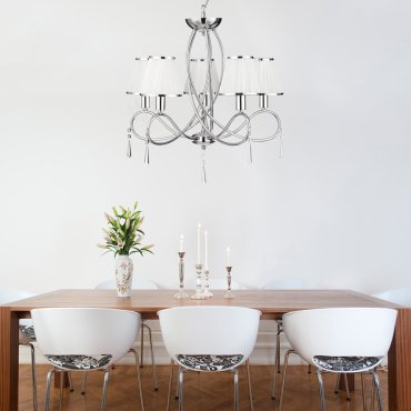 Searchlight Simplicity - Kronleuchter - Ø 55 x 114 cm - Chrom