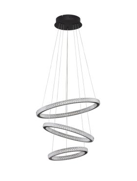 Nova Luce Ginevra - hängeleuchte - Ø 51 x 120 cm - 69W dimmbare LED inkl. - sand schwarz