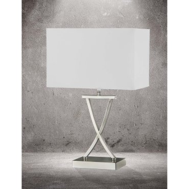 Searchlight Club - Tischleuchte - 31 x 20 x 48,5 cm - weiß und chrom