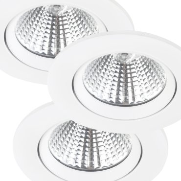 Nordlux Fremont - 3er Set - Ø 85 mm, Ø 72 mm Einbaugröße - 5,5W dimmbare LED inkl. - IP23 - weiß
