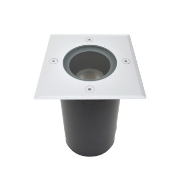 Leuchtenkönig Hades - quadratischer Bodenspot für außen - 110 x 110 mm, Ø100 mm versenkt - IP67 - weiß